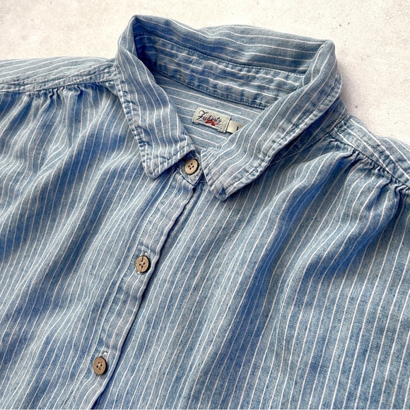 Faherty Light Blue Pinstripe Button Down Shirt - Picture 6 of 10